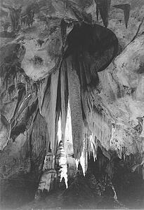 Room Art Print - 79-Aaw-19 Onyx Drapes In The Papoose Room. Carlsbad Caverns 1942.