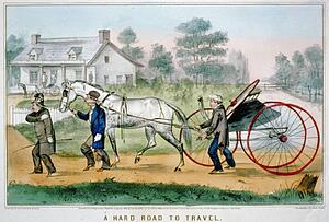 Hands Art Print - A Hard Road To Travel. Lithograph, Hand-Colored.