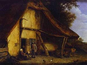 Art Print - A Peasant Family Outside A Cottage