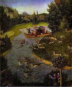 Art Print - A Stag Hunt. Detail