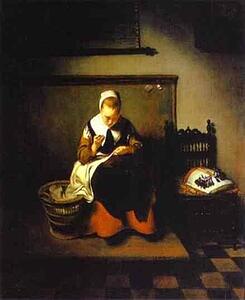 Art Print - A Young Woman Sewing