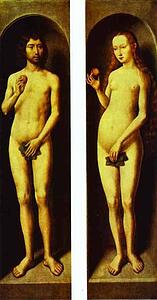 Art Print - Adam And Eve. The Reverse Side Of The Wings Of The Altar Of Saints John The The Baptist And John The Evangelist