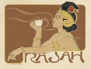  Art Print - Affiche Belge Pour Le "café Rajah".