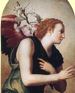 Annunciation (Left Panel). Detail - Art Print Art Print - Annunciation (Left Panel). Detail