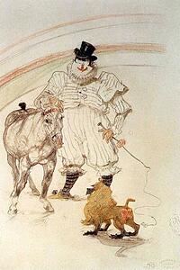 Art Print - At The Circus: Performing Horse And Monkey