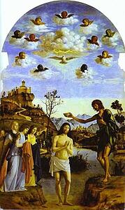 Baptism Of Christ In The Jordan - Art Print Art Print - Baptism Of Christ In The Jordan