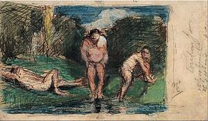 Resting Art Print - Bathers At Rest