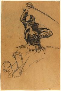 Soldiers Art Print - Cavalry Soldier With Sword On Horseback