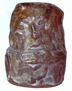 Art Print - Ceramic Vase With A Caricature Self-Portrait