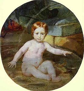 Art Print - Child In A Swimming Pool (Portrait Of Prince A. G. Gagarin In Childhood)