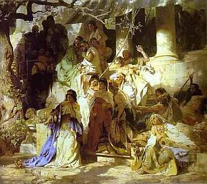 Christ And Sinner. The First Meeting Of Christ And Mary Magdalene. Detail - Art Print Art Print - Christ And Sinner. The First Meeting Of Christ And Mary Magdalene. Detail