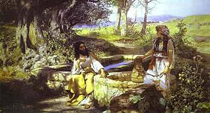 Christ And The Samaritan Woman - Art Print Art Print - Christ And The Samaritan Woman