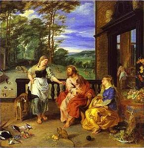 Christ In The House Of Martha And Mary - Art Print Art Print - Christ In The House Of Martha And Mary
