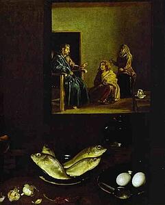 Christ In The House Of Martha And Mary. Detail - Art Print Art Print - Christ In The House Of Martha And Mary. Detail
