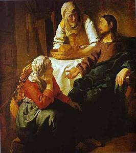 Christ In The House Of Mary And Martha - Art Print Art Print - Christ In The House Of Mary And Martha