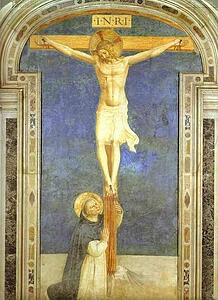 Art Print - Christ On The Cross Adored By St. Dominic