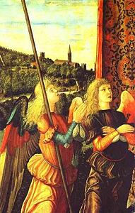 Christ With The Symbols Of The Passion Surrounded By Angels. Detail - Art Print Art Print - Christ With The Symbols Of The Passion Surrounded By Angels. Detail