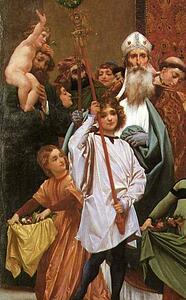 Cimabue's Celebrated Madonna Is Carried In Procession Through The Streets Of Florence; In Front Of The Madonna, And Crowned With Laurels, Walks Cimabue Himself, With His Pupil Giotto; Behind It Arnolfo Di Lapo, Gaddo Gaddi, Andrea Tafi, Niccola Pisano, Bu - Art Print Art Print - Cimabue's Celebrated Madonna Is Carried In Procession Through The Streets Of Florence; In Front Of The Madonna, And Crowned With Laurels, Walks Cimabue Himself, With His Pupil Giotto; Behind It Arnolfo Di Lapo, Gaddo Gaddi, Andrea Tafi, Niccola Pisano, Bu