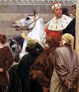 Cimabue's Celebrated Madonna Is Carried In Procession Through The Streets Of Florence; In Front Of The Madonna, And Crowned With Laurels, Walks Cimabue Himself, With His Pupil Giotto; Behind It Arnolfo Di Lapo, Gaddo Gaddi, Andrea Tafi, Niccola Pisano, Bu - Art Print Art Print - Cimabue's Celebrated Madonna Is Carried In Procession Through The Streets Of Florence; In Front Of The Madonna, And Crowned With Laurels, Walks Cimabue Himself, With His Pupil Giotto; Behind It Arnolfo Di Lapo, Gaddo Gaddi, Andrea Tafi, Niccola Pisano, Bu