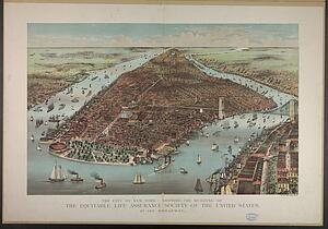 Building Art Print - City Of New York - Showing The Building Of The Equitable Life Assurance Society Of The United States: No. 120 Broadway