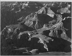 Down Art Print - Close In View, Looking Down Toward Peak Formations, "grand Canyon National Park, " Arizona. Photographs Of National Parks And Monuments, Compiled 1941 - 1942, Documenting The Period Ca. 1933 - 1942.