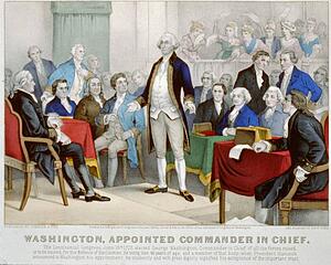 Colors Art Print - Color Lithograph Depicting George Washington After His Appointment As Commander In Chief Of The Continental Army.