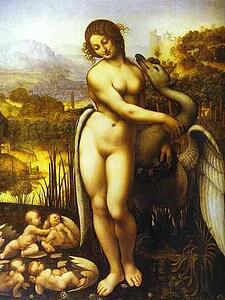 Copy Of Leda And The Swan By Leonardo Da Vinci - Art Print Art Print - Copy Of Leda And The Swan By Leonardo Da Vinci