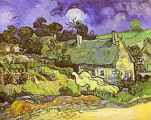 Art Print - Cottages With Thatched Roofs. Auvers-Sur-Oise