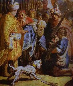 Art Print - David Presenting The Head Of Goliath To King Saul. Detail