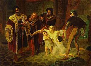 Art Print - Death Of Inessa De Castro, Morganatic Wife Of Portuguese Infant Don Pedro