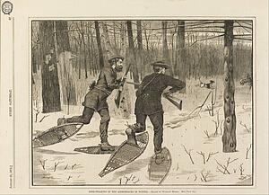 January Art Print - Deer-Stalking In The Adirondacks In Winter, From Every Saturday, January 21, 1871, P. 57