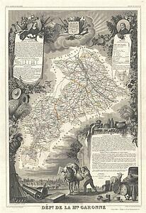 Garonne Art Print - Dept. De La Hautes-Garonne.