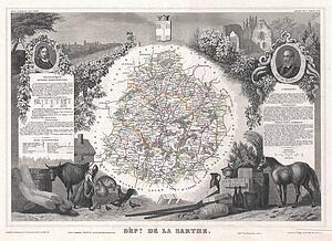 Sarthe Art Print - Dept. De La Sarthe.