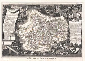 Dept. De Saone Et Loire. - Art Print Art Print - Dept. De Saone Et Loire.