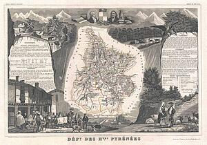 Dept Des Hautes Pyrenees Art Print - Dept. Des Hautes Pyrenees.