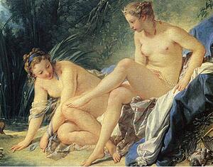 Art Print - Diana Leaving Her Bath. Detail