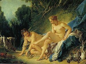 Diana Leaving Her Bath - Art Print Art Print - Diana Leaving Her Bath