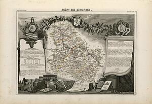 Region Art Print - Dépt. De L'yonne (Région Du Centre)