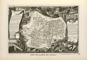 Dépt. De Saône Et Loire (Région De L'est) - Art Print Art Print - Dépt. De Saône Et Loire (Région De L'est)