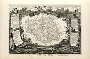 Gers Art Print - Dépt. Du Gers (Région Du Sud-Ouest)