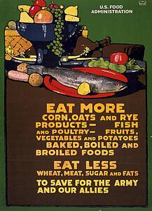 Corn Art Print - Eat More Corn, Oats And Rye Products -... Eat Less Wheat, Meat, …