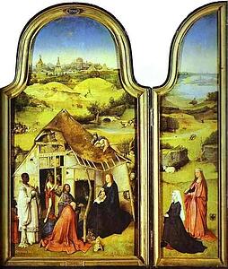 Epiphany Triptych. Left Wing: The Donor With St. Peter And St. Joseph. More. Central Panel: The Virgin And Child And The Three Magi. More. Right Wing: The Donor With St. Agnes. More - Art Print Art Print - Epiphany Triptych. Left Wing: The Donor With St. Peter And St. Joseph. More. Central Panel: The Virgin And Child And The Three Magi. More. Right Wing: The Donor With St. Agnes. More