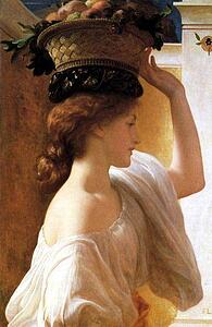 Art Print - Eucharis - A Girl With A Basket Of Fruit