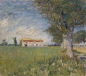 Wheat Art Print - Farmhouse In A Wheat Field