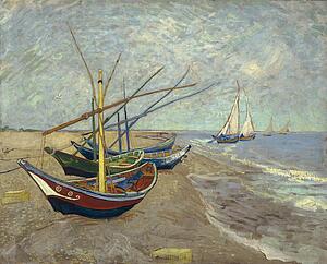 Fish Art Print - Fishing Boats On The Beach At Les Saintes-Maries-De-La-Mer