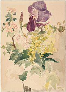 Iris Art Print - Flower Piece With Iris, Laburnum, And Geranium, 1880