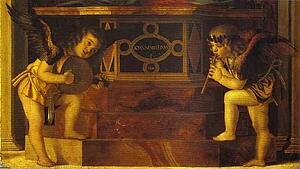 Frari Triptych. Musical Angels. Detail - Art Print Art Print - Frari Triptych. Musical Angels. Detail