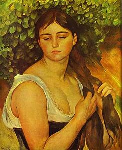 Girl Braiding Her Hair (Suzanne Valadon) - Art Print Art Print - Girl Braiding Her Hair (Suzanne Valadon)