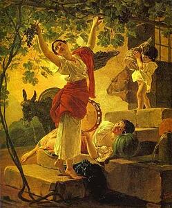 Art Print - Girl Gathering Grapes In A Suburb Of Naples