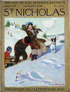 Dog Art Print - Girl In Snow With Dog